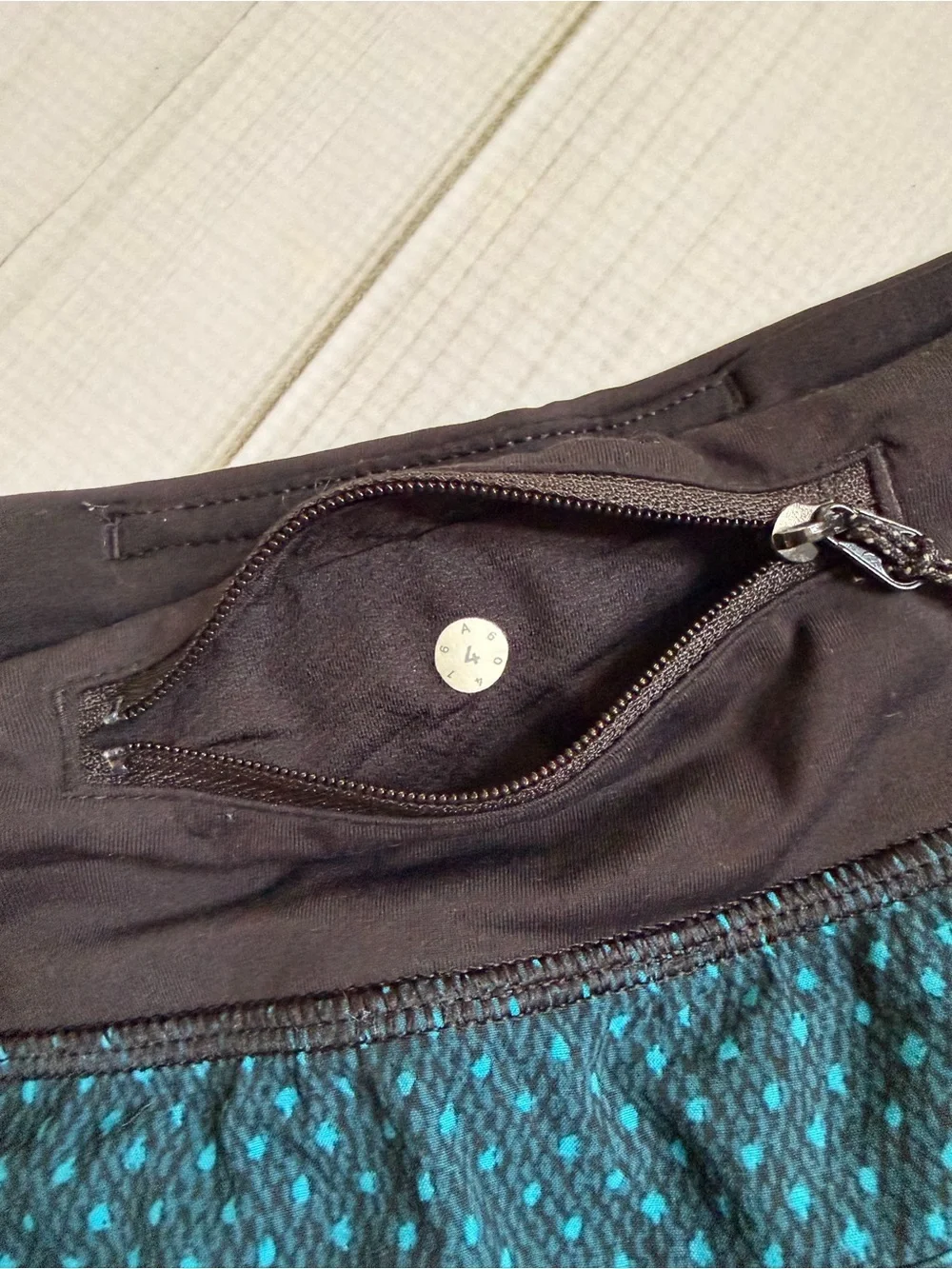 lululemon athletica Teal and Black Athletic Running Shorts